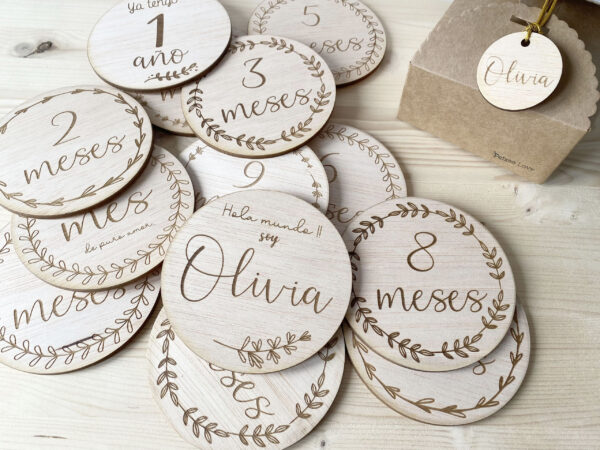Placas cumple mes redondas