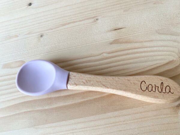 Cuchara de madera y silicona personalizada
