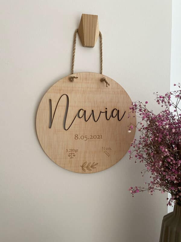 Placa circular con datos natalicios - Imagen 2