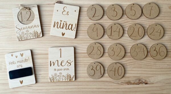 Placas embarazo y cumple mes