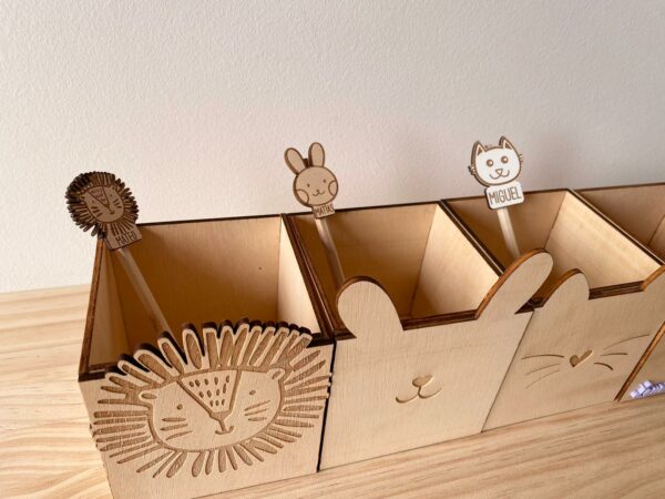 Porta lápices animales madera - Imagen 2