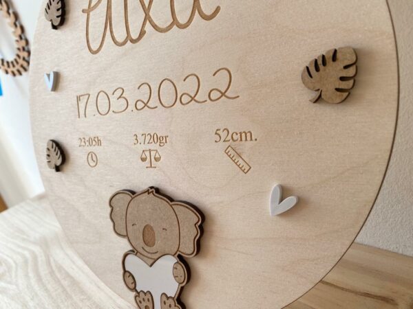 Cuadro natalicio circular koala - Imagen 2