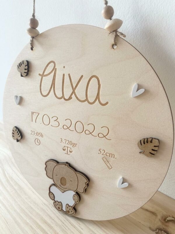 Cuadro natalicio circular koala - Imagen 3