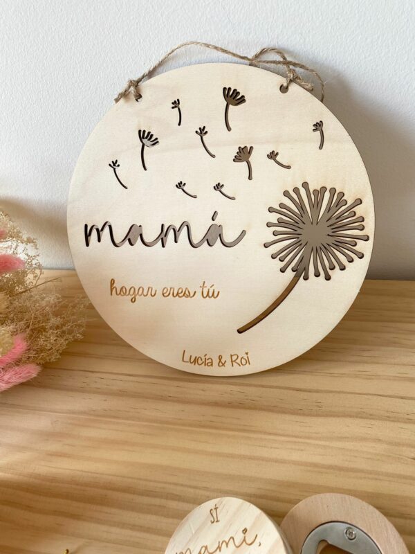 Placa madera Diente de león