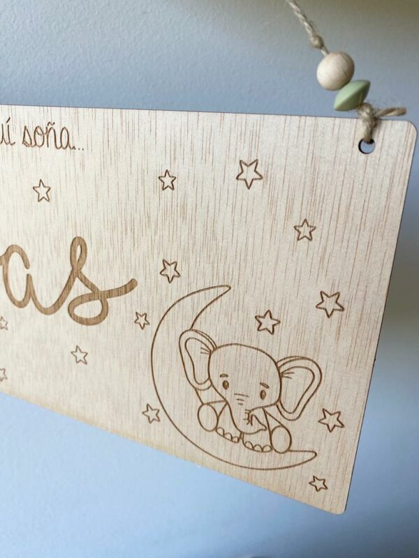 Cartel "Aquí sueña" elefante - Imagen 2