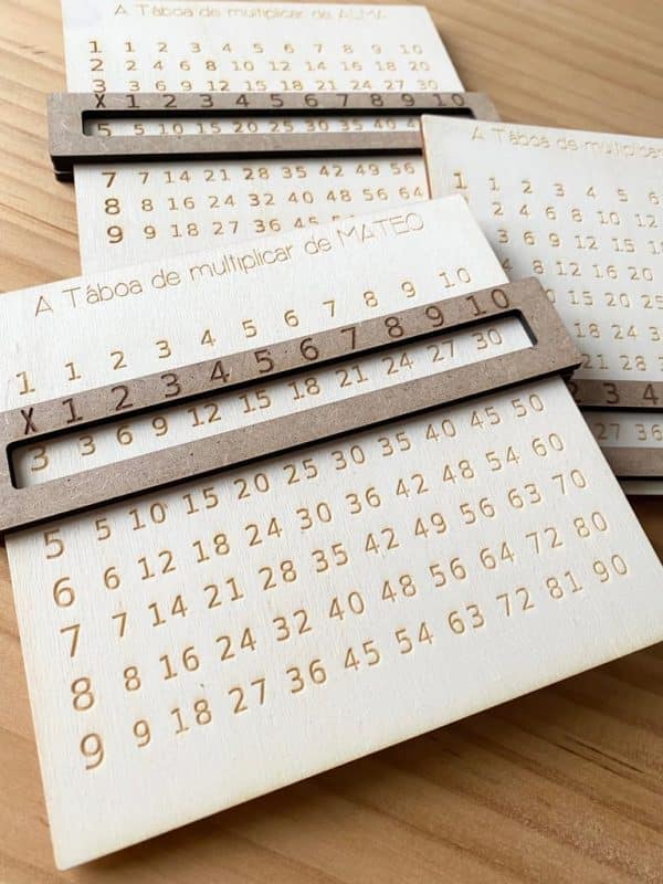 Tabla multiplicar madera