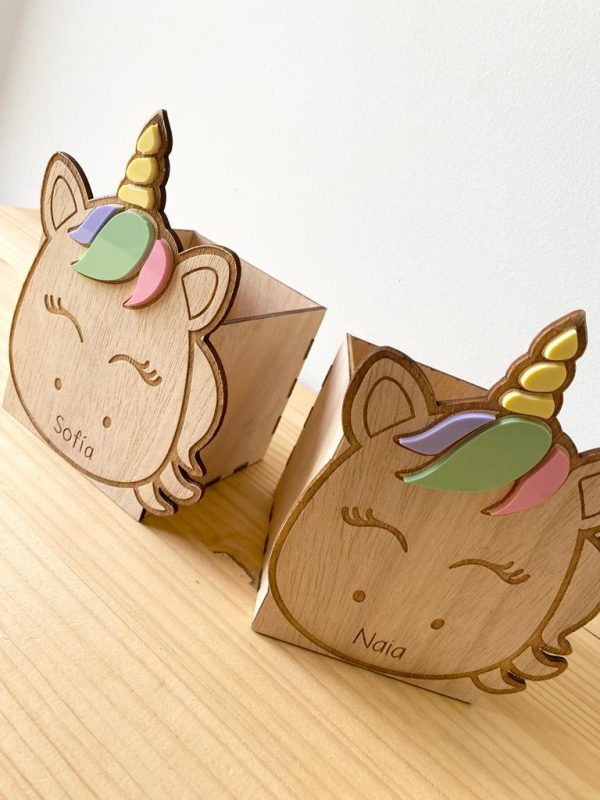 Porta lápices unicornio